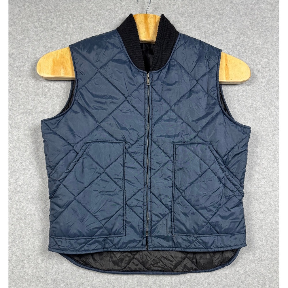 Vintage Walls Blizzard-Pruf Insulated Vest Mens XL Navy Blue Quilted Zip Up